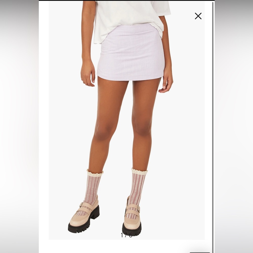 Free People Big Dreams Check Skort size 6